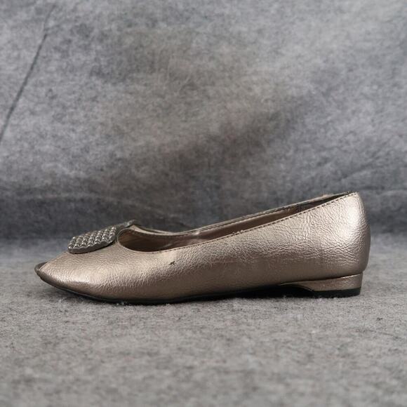 Madeline Stuart Shoes Womens 8.5 Flats Ballet Peep Toe Fashion Formal Wide Fit - Picture 5 of 16